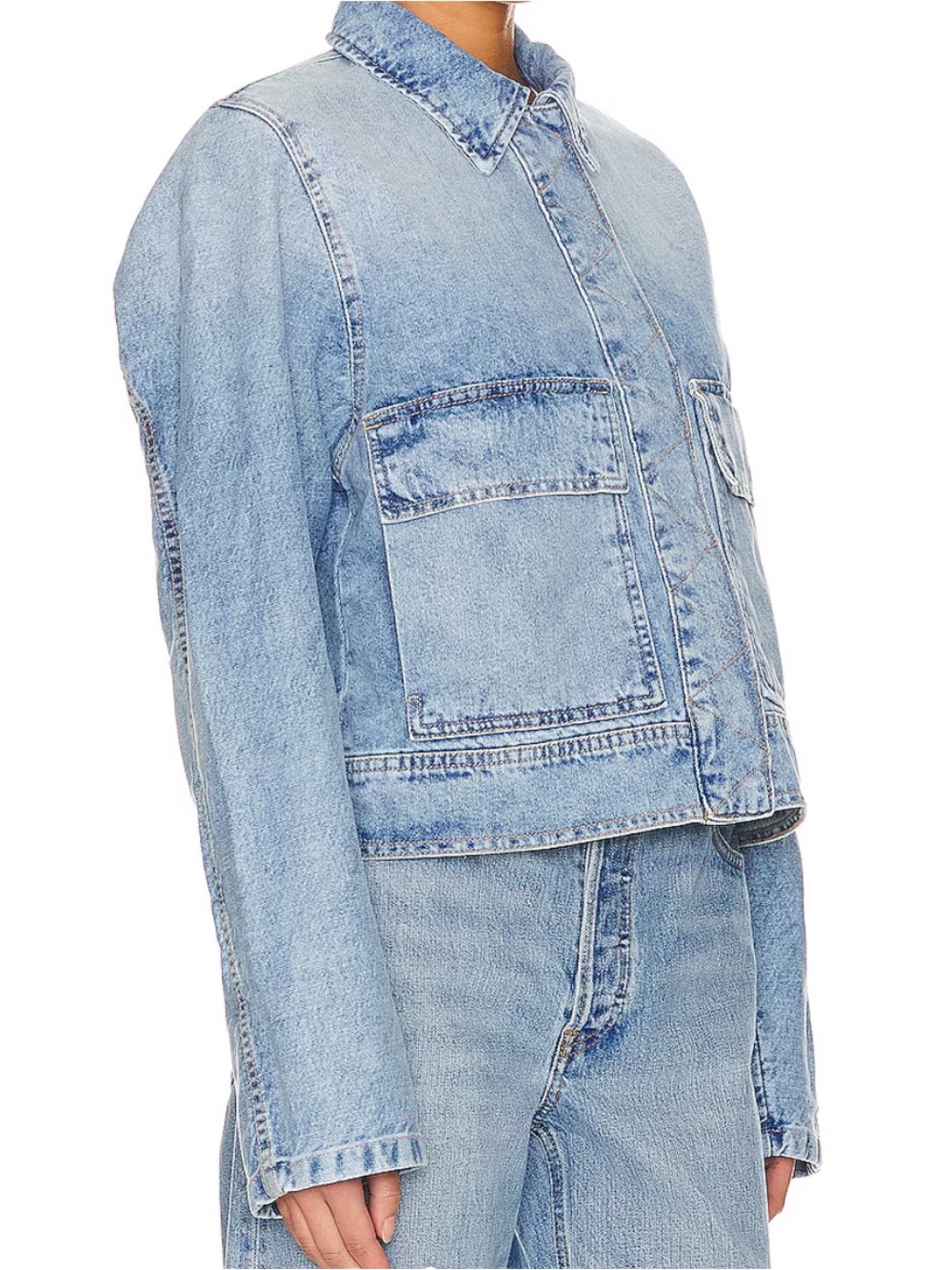 Free People We The Free Suzy Denim Jacket Blue Size S